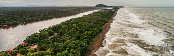 Aerial view of Tortuguero National Park