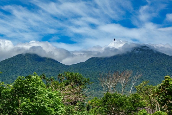 Landscape with mountains and clouds
