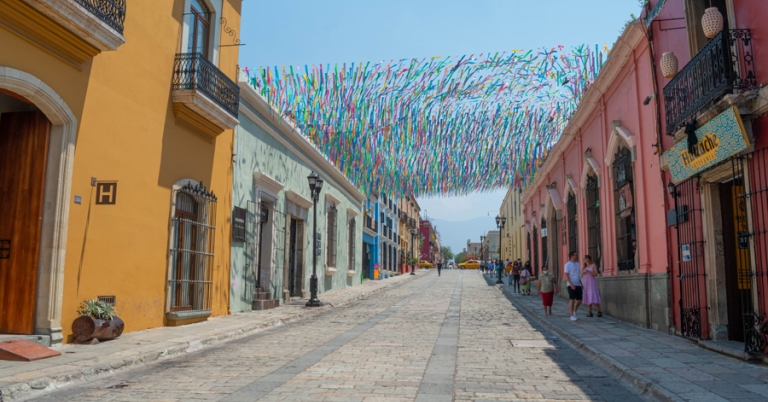 View of the streets in Oaxaca, Mexico