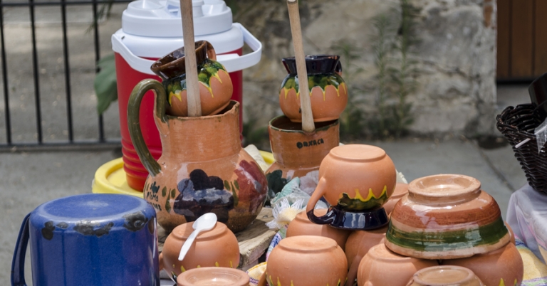 Traditional Clay Jugs Used For Coffee in Oaxaca, Mexico