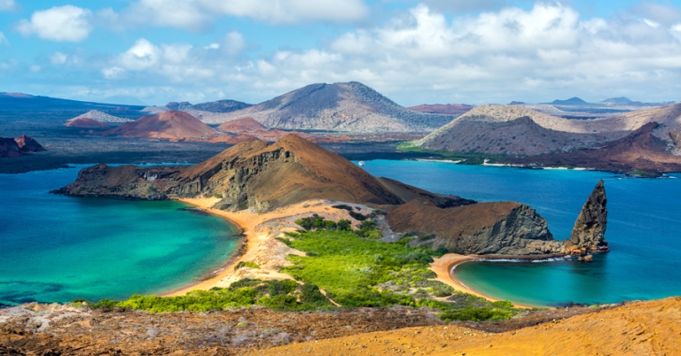 View of Pinnacle Rock from Bartolomé Island