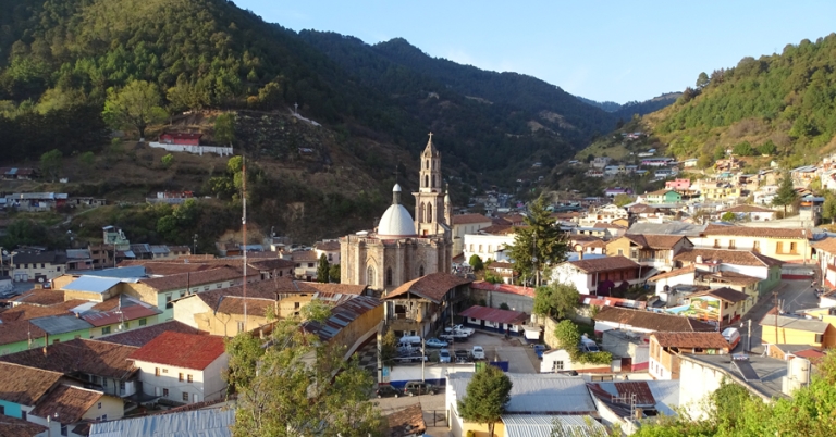 Views of the town of Angangueo, Mexico