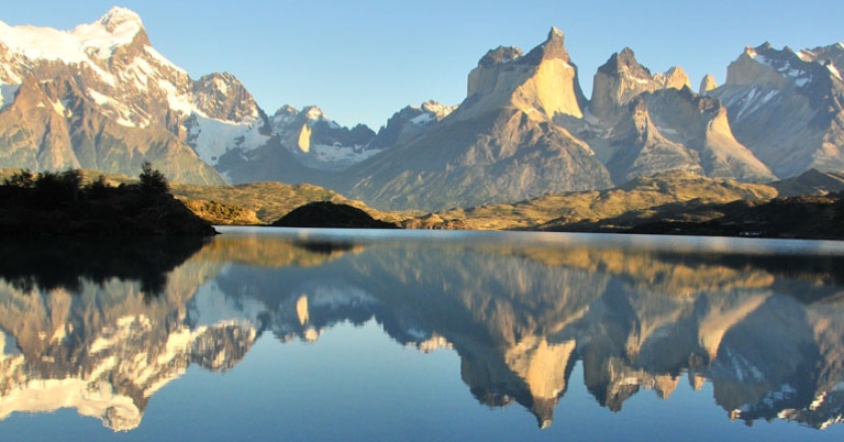 View of Los Cuernos in Torres del Paine National Park