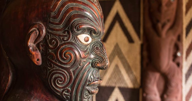 Detail of a Māori carving