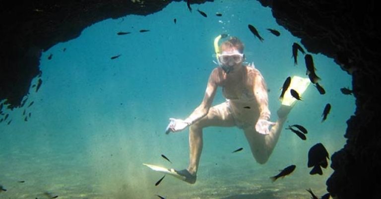 Snorkeler in the Galapagos