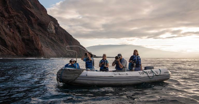 Panga ride in the Galápagos