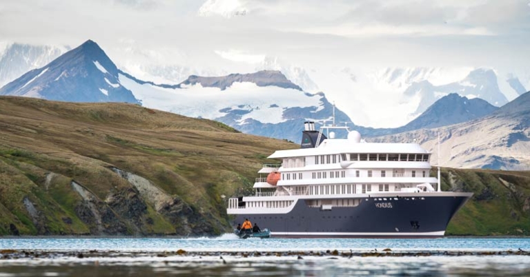 m/v Hondius sailing in Antarctica