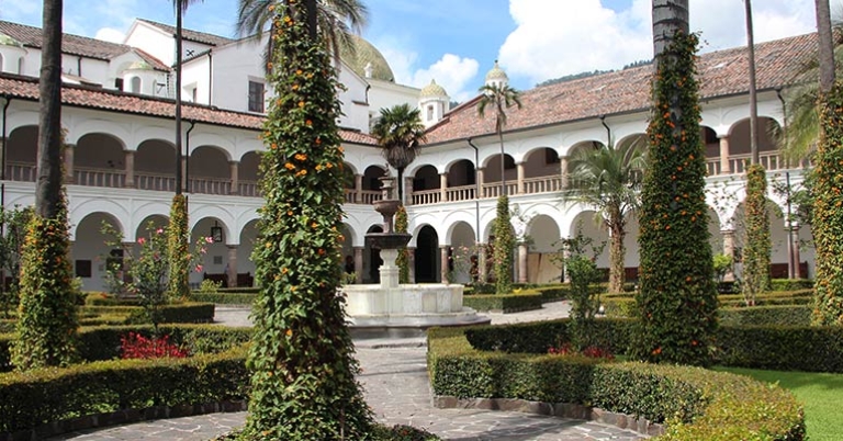 San Francisco Church and Convent interior courtyard