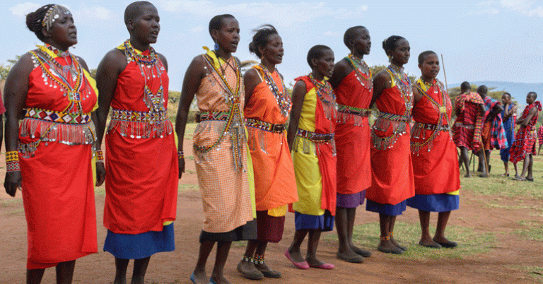 Maasai women dancing