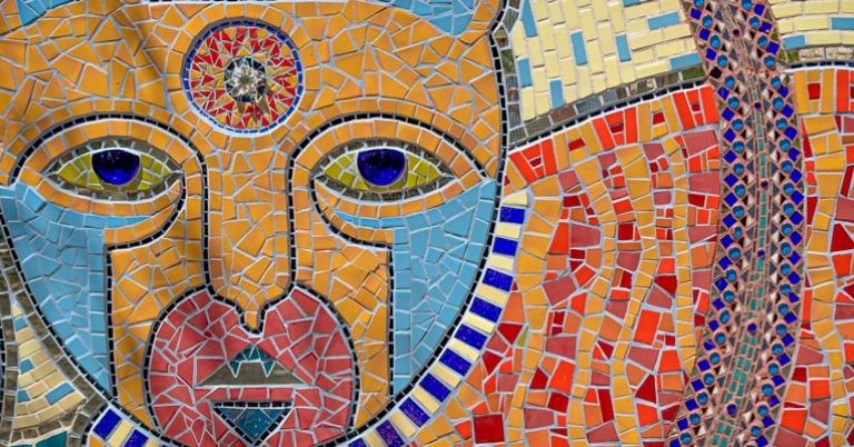 Mosaic works by Anado McLauchlin at the Chapel of Jimmy Ray Gallery