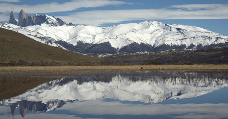 Mount Fitz Roy seen from Lake Capri