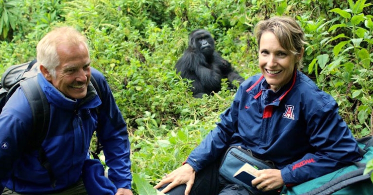Drs. Dieter and Netzin Steklis gorilla tracking in Rwanda