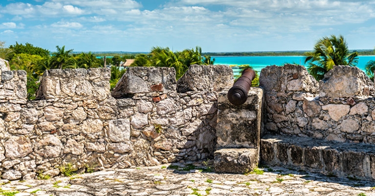 Fort of San Felipe overlooking Bacalar Lagoon