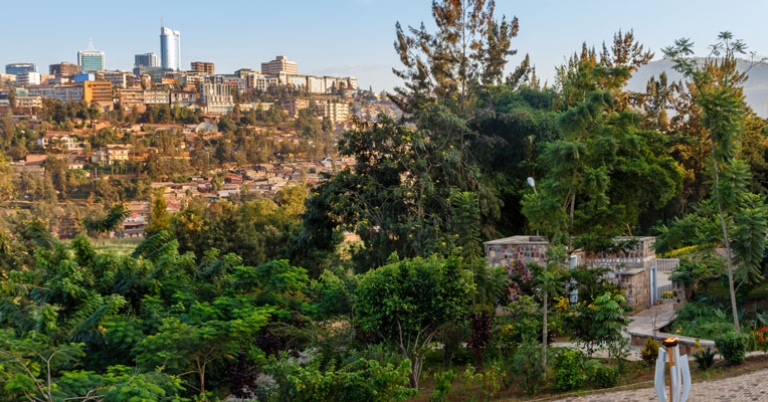 View of the city from Kigali Genocide Memorial