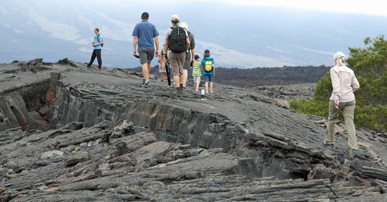 Hiking on Fernandina Island