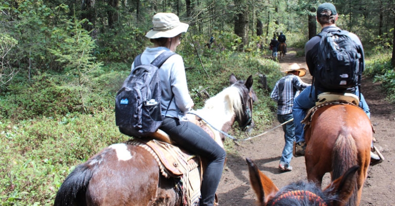 Riding horseback at Sierra Chincua