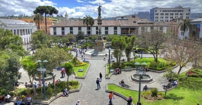 The Independence Monument in Quito's Plaza Grande