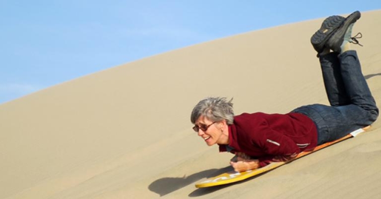 Sandboarding on the dunes
