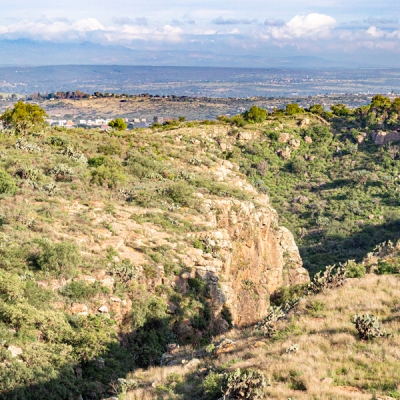 Sprawling views of El Charco del Ingenio Botanical Garden and Nature Reserve in San Miguel de Allende, Mexico