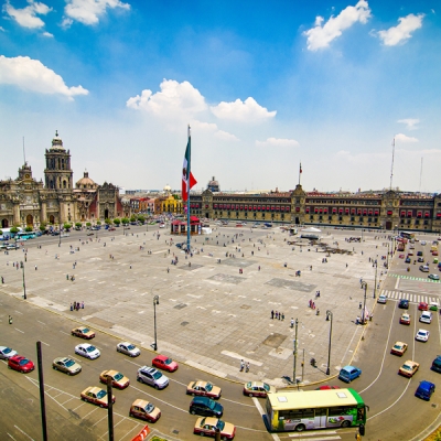 Views of the Zócalo in Mexico City