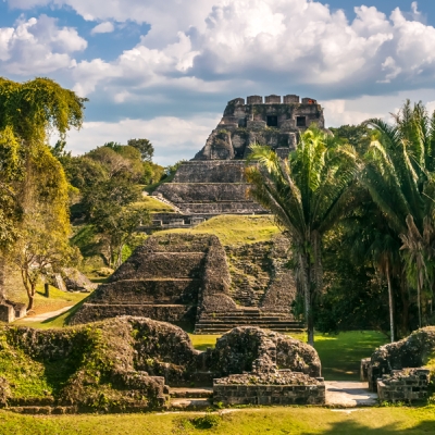 Views of Xunantunich archaeological site in Belize
