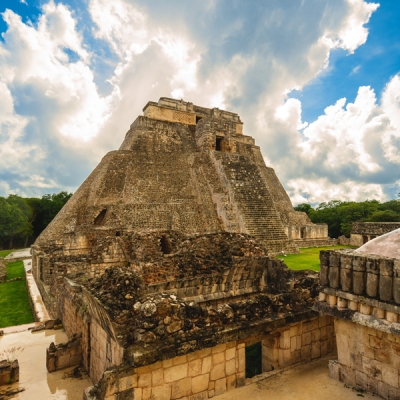 Pyramid of the Magician in Uxmal, Mexico