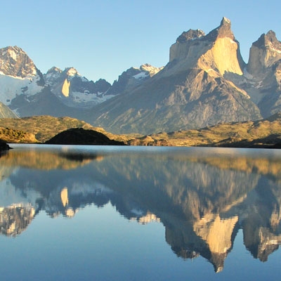 View of Los Cuernos in Torres del Paine National Park