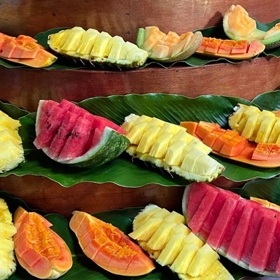 Fresh fruit spread at Selva Verde
