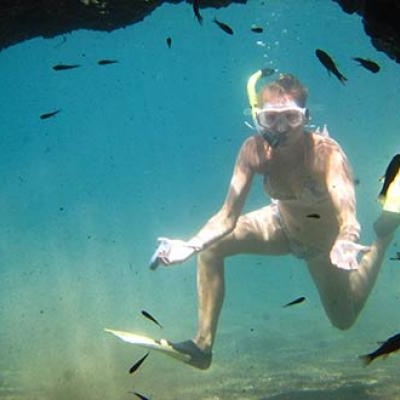 Snorkeler in the Galapagos