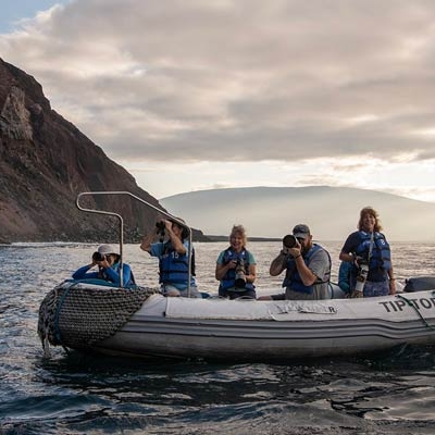 Panga ride in the Galápagos