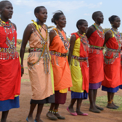 Maasai women dancing
