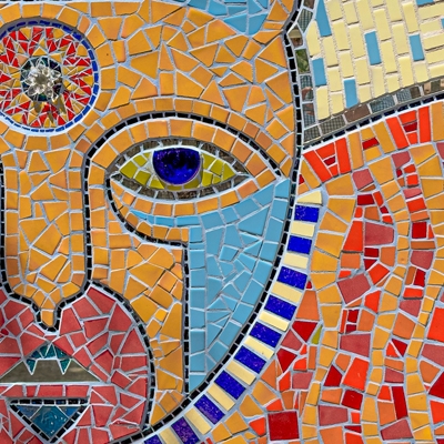 Mosaic works by Anado McLauchlin at the Chapel of Jimmy Ray Gallery