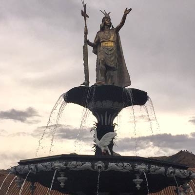 Plaza de Armas statue in Cusco 