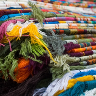 Tapestries in Otavalo Market
