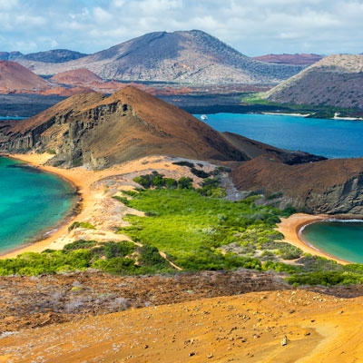 View of Pinnacle Rock from Bartolomé Island