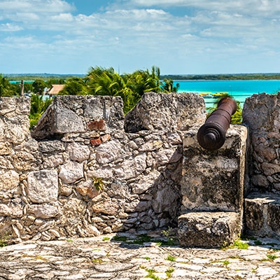 Fort of San Felipe overlooking Bacalar Lagoon