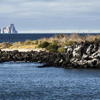 View of Kicker Rock (León Dormido) from San Cristóbal Island