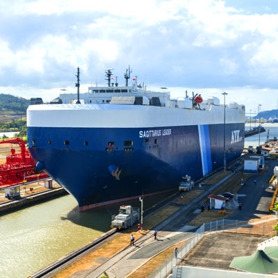 The Miraflores locks of the Panama Canal 