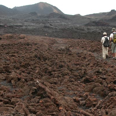 Hiking at Sierra Negra on Isabela Island