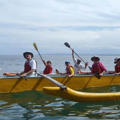Outrigger canoe on the Pacific coast