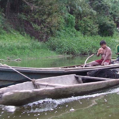 Canoes on the river