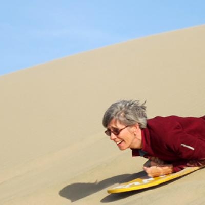 Sandboarding on the dunes
